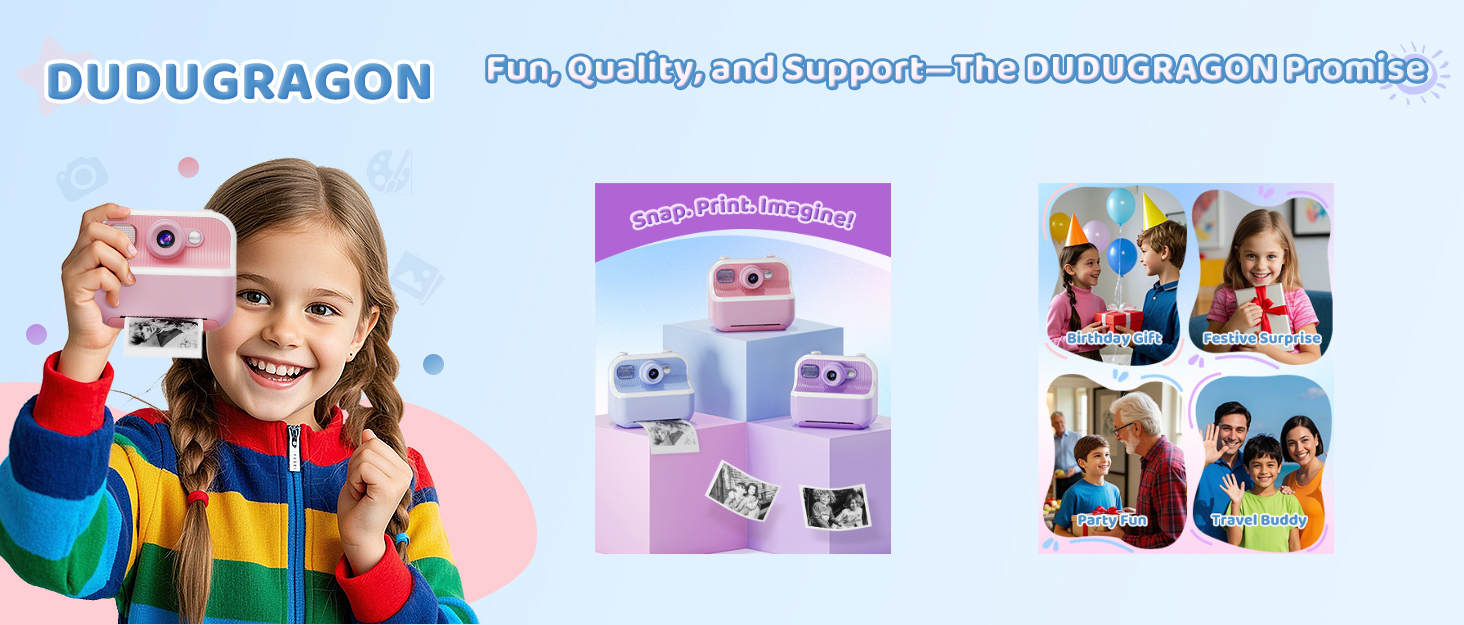 DUDUDRAGON instant print kids camera

DUDUDRAGON dual selfie camera for kids

DUDUDRAGON kids digital camera with 1080P video

DUDUDRAGON toddler camera gift for ages 3-12

DUDUDRAGON children’s instant photo camera

DUDUDRAGON kids camera with filters and frames

DUDUDRAGON portable travel camera for kids

DUDUDRAGON safe shockproof camera for toddlers

DUDUDRAGON kids camera with 32GB SD card

DUDUDRAGON birthday gift camera for boys and girls